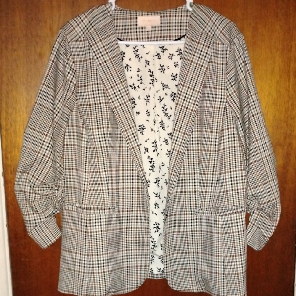 Skies Are Blue Plaid Women's Blazer